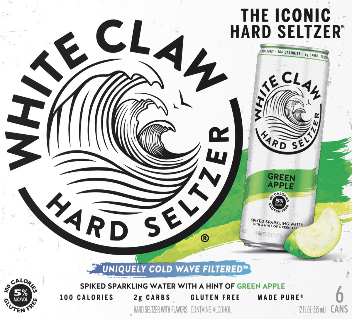 slide 5 of 12, White Claw Green Apple 6 Pack, 6 ct; 12 oz