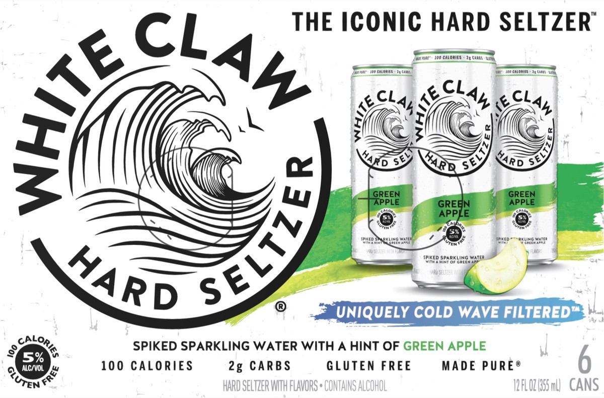 slide 10 of 12, White Claw Green Apple 6 Pack, 6 ct; 12 oz