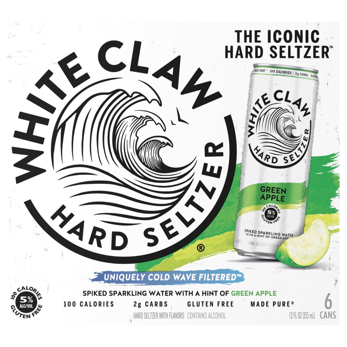 slide 1 of 12, White Claw Green Apple 6 Pack, 6 ct; 12 oz