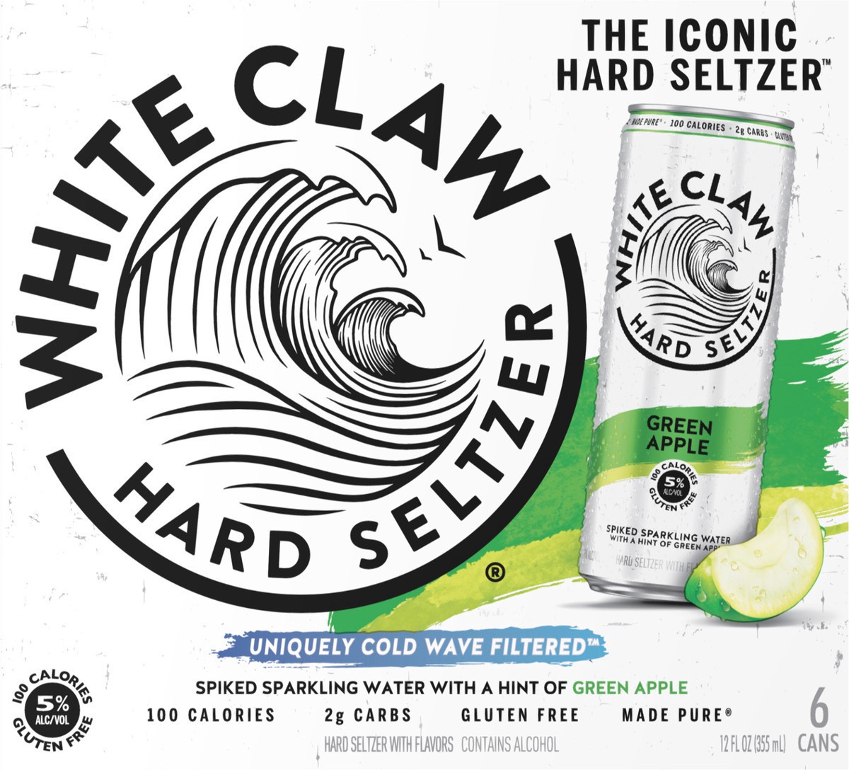 slide 3 of 12, White Claw Green Apple 6 Pack, 6 ct; 12 oz