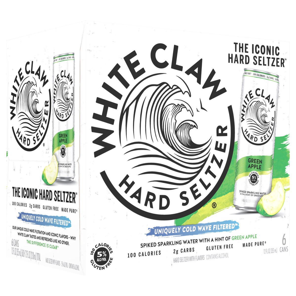 slide 12 of 12, White Claw Green Apple 6 Pack, 6 ct; 12 oz