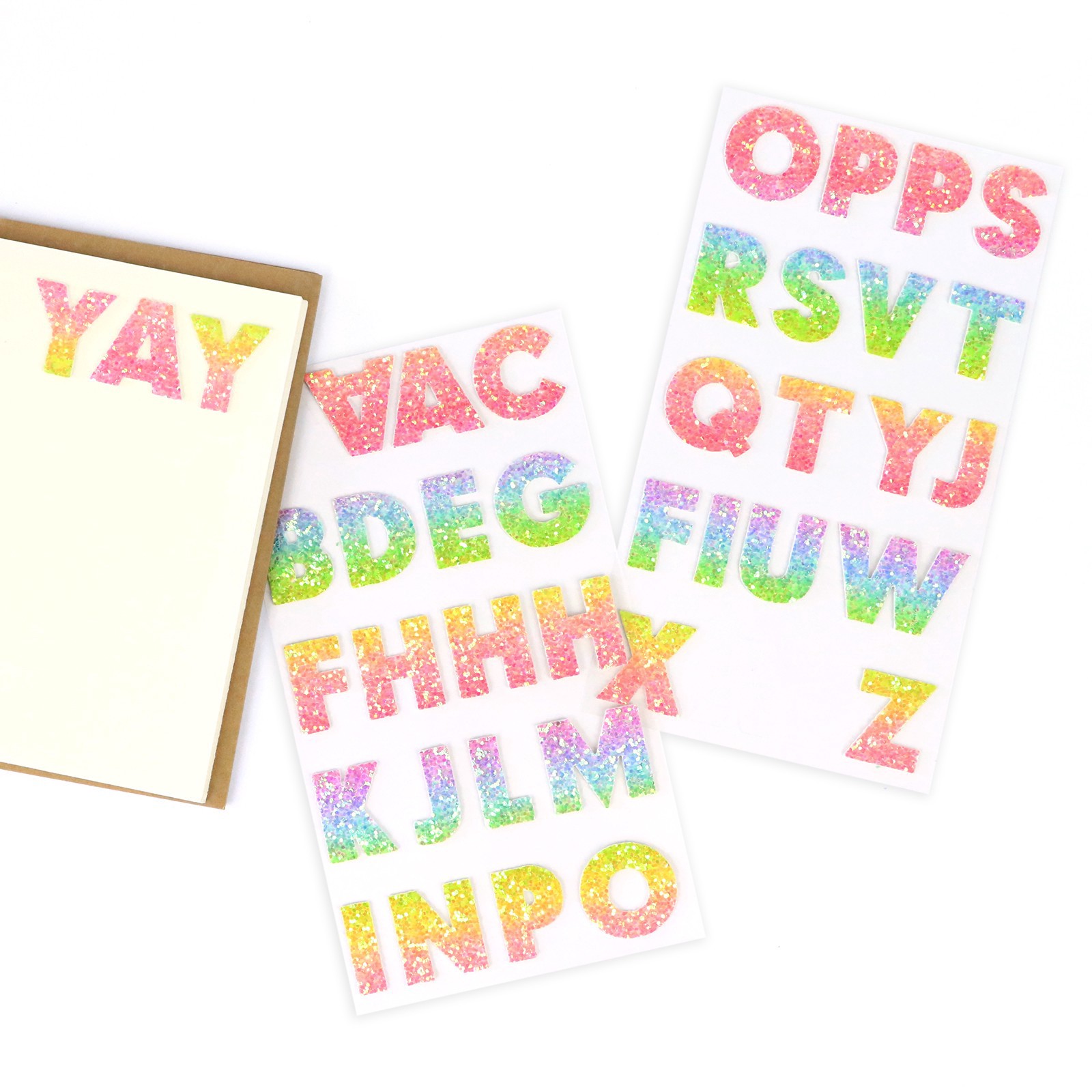 slide 2 of 5, Rainbow Glitter Alphabet Stickers By Recollections, 0.98 in