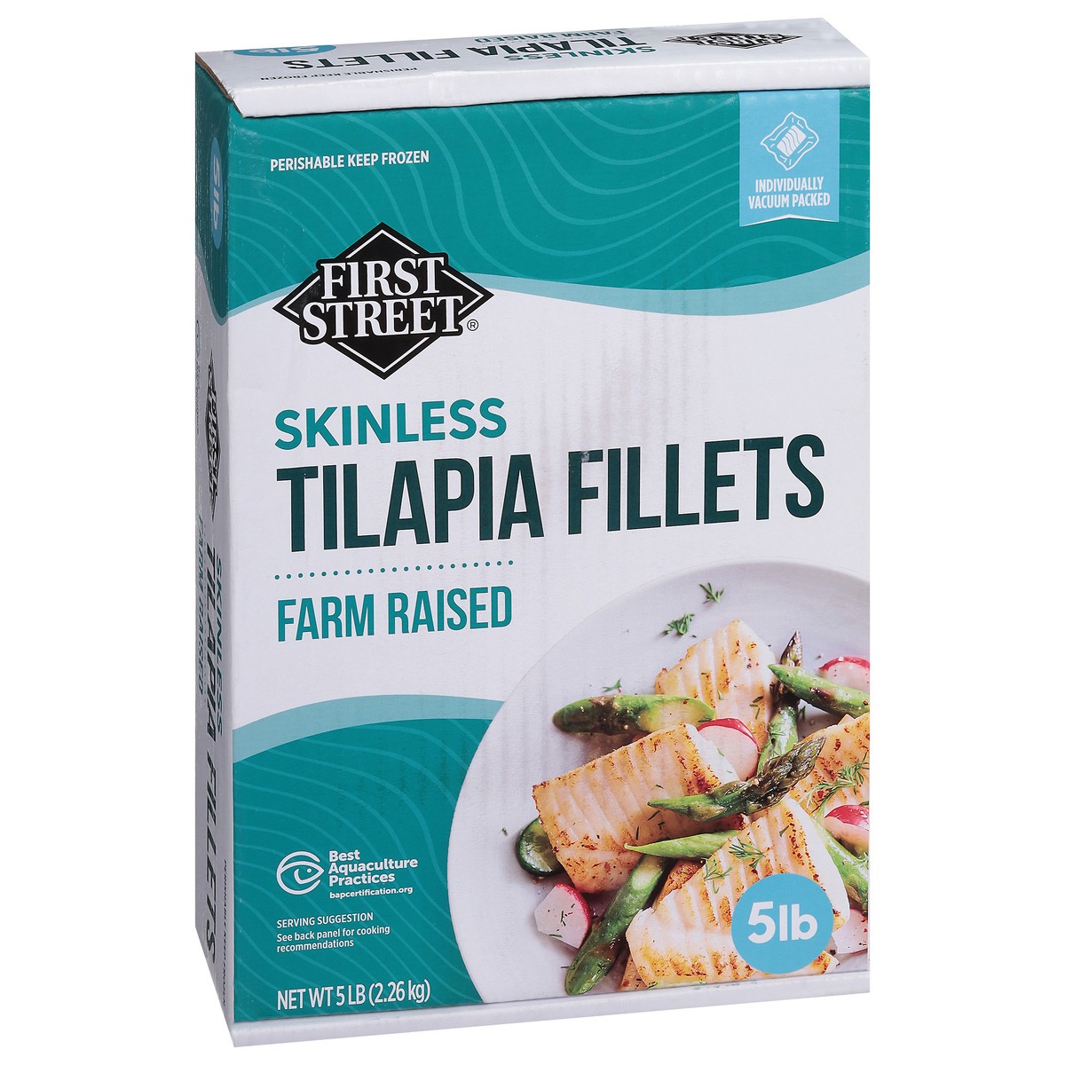 slide 12 of 14, First Street Tilapia Fillet Box, 5 lb