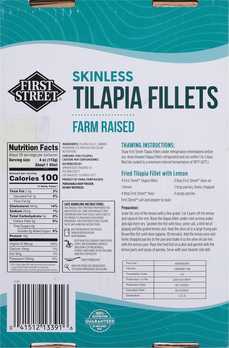 slide 4 of 14, First Street Tilapia Fillet Box, 5 lb