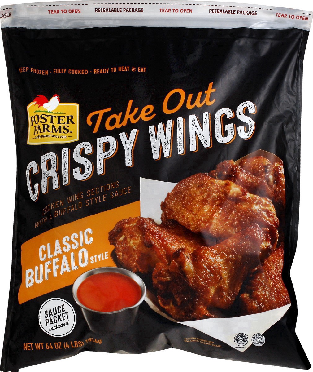 slide 7 of 20, Foster Farms Classic Buffalo Take Out Crispy Wings - 64 oz, 64 oz