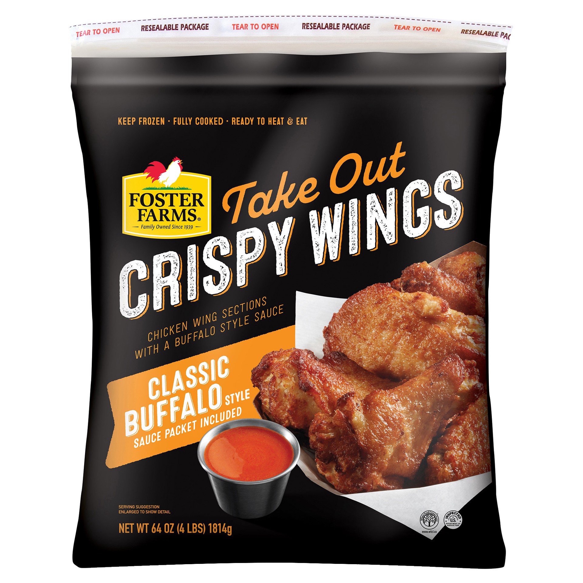 slide 1 of 20, Foster Farms Classic Buffalo Take Out Crispy Wings - 64 oz, 64 oz