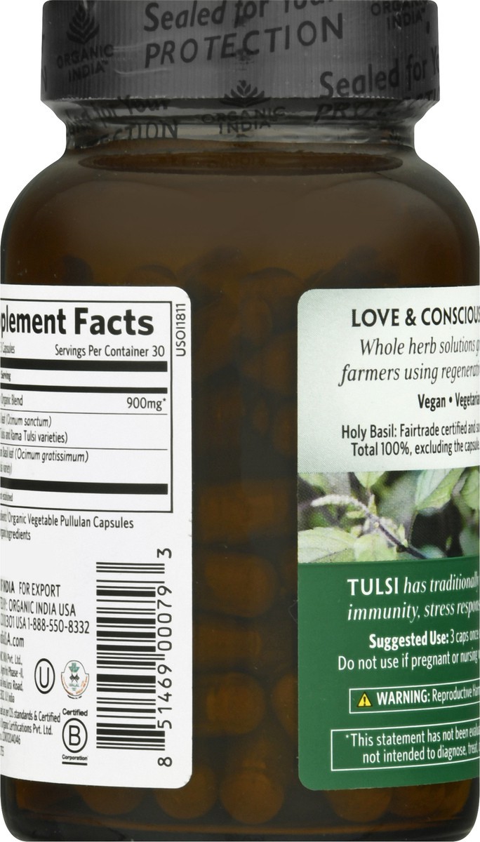 slide 5 of 11, Organic India Vegetarian Caps Tulsi-Holy Basil 90 ea, 90 ct