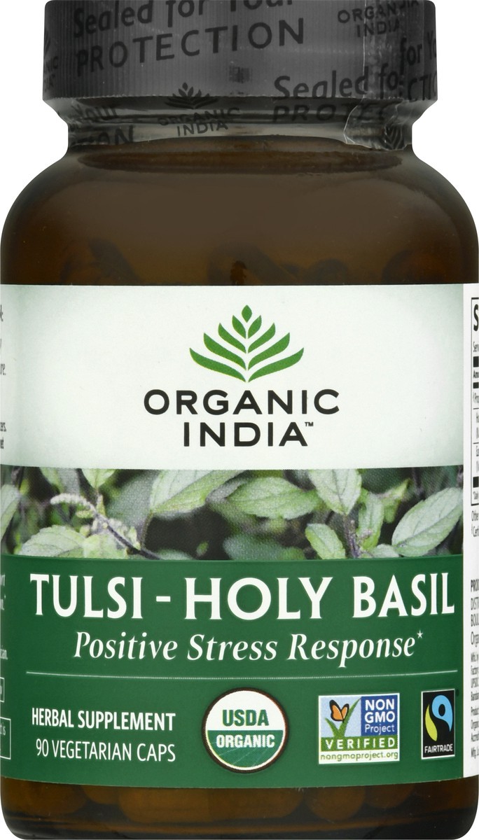 slide 1 of 11, Organic India Vegetarian Caps Tulsi-Holy Basil 90 ea, 90 ct