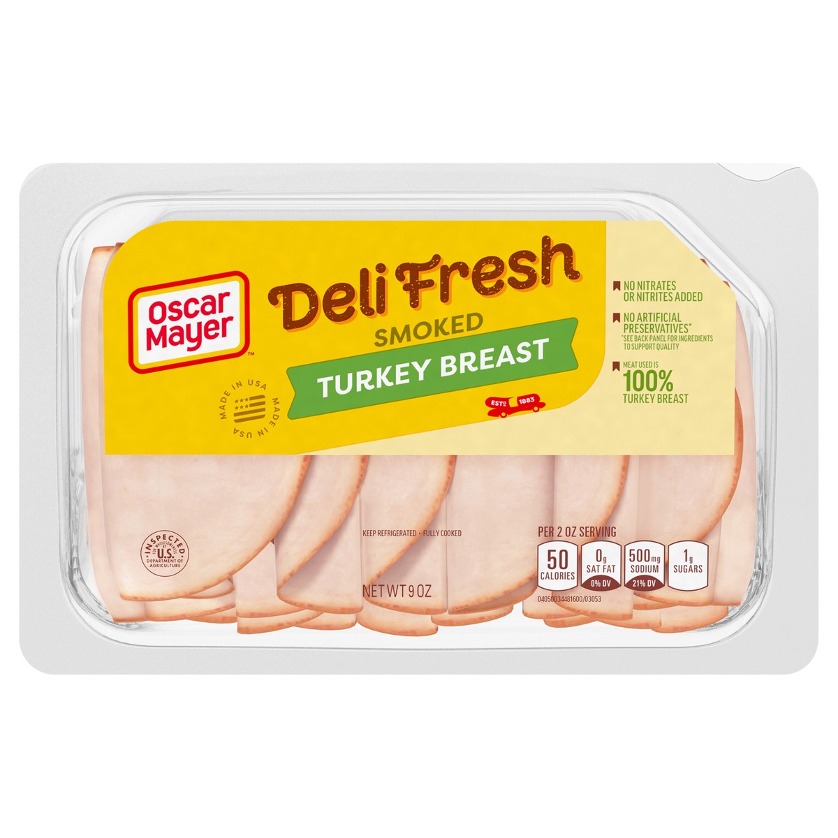 slide 1 of 5, Oscar Mayer Deli Fresh Smoked Sliced Turkey Breast Deli Lunch Meat, 9 oz Package, 9 oz