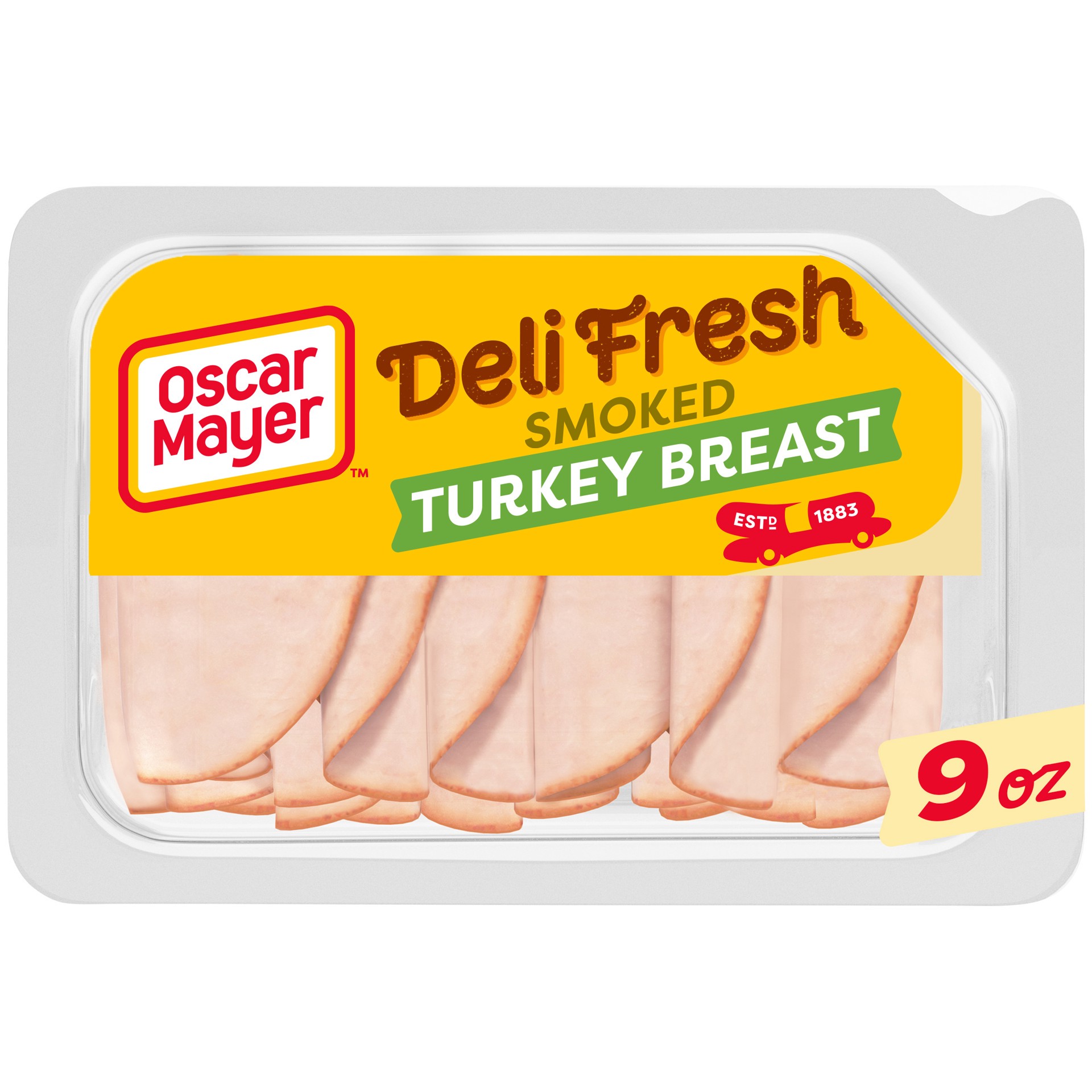 slide 1 of 5, Oscar Mayer Deli Fresh Smoked Sliced Turkey Breast Deli Lunch Meat, 9 oz Package, 9 oz