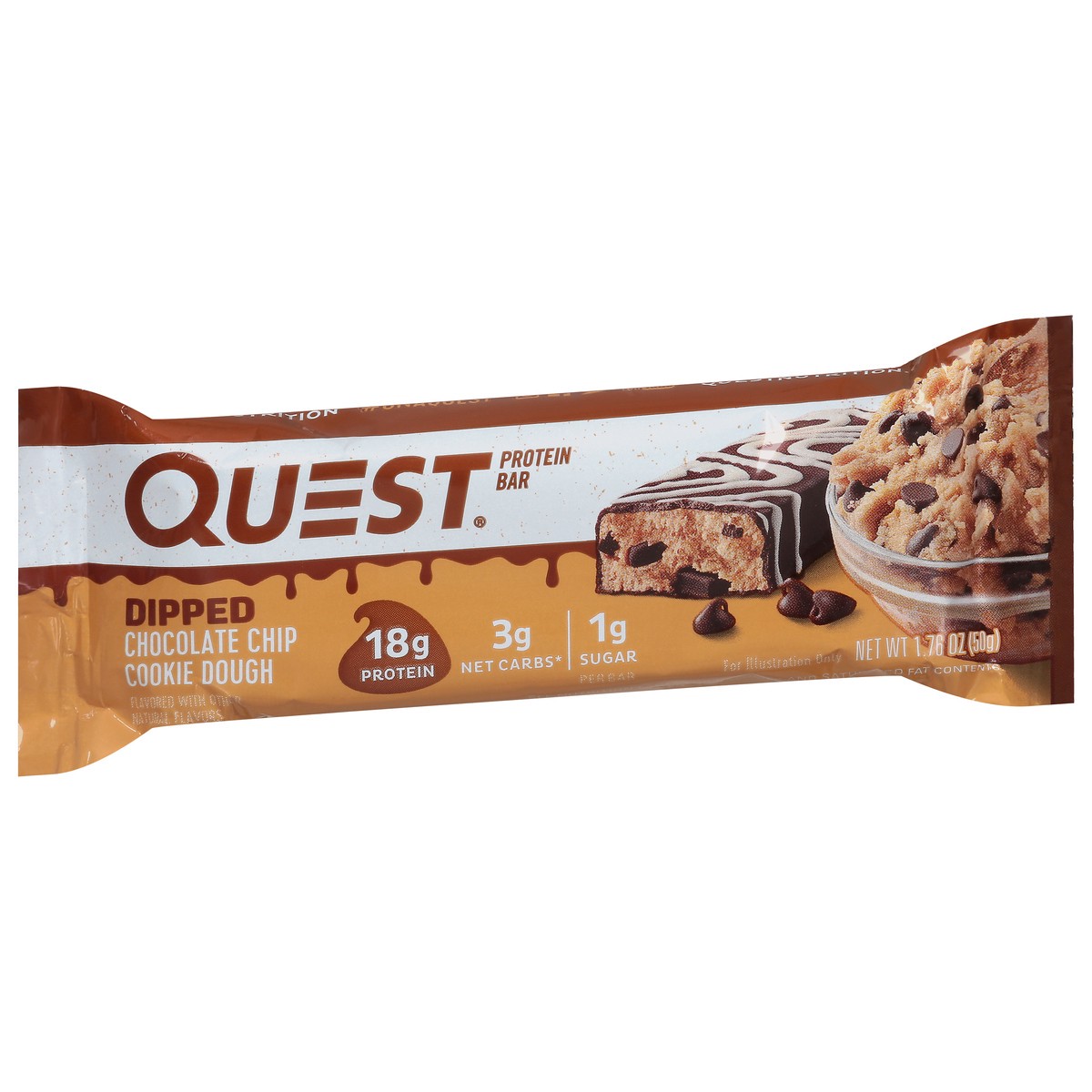 slide 7 of 9, Quest Dipped Chocolate Chip Cookie Dough Bar, 1.76 oz