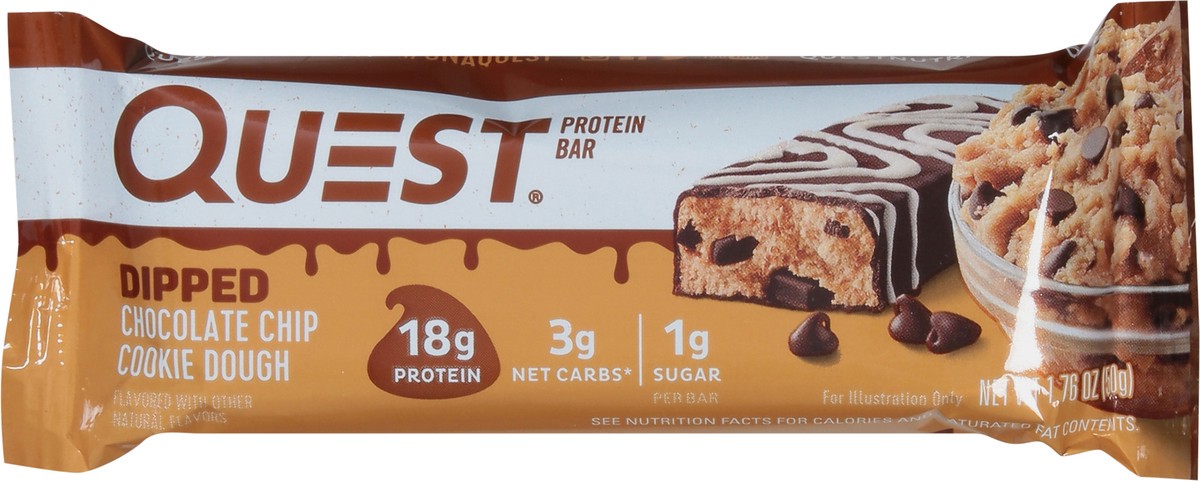 slide 8 of 9, Quest Dipped Chocolate Chip Cookie Dough Bar, 1.76 oz