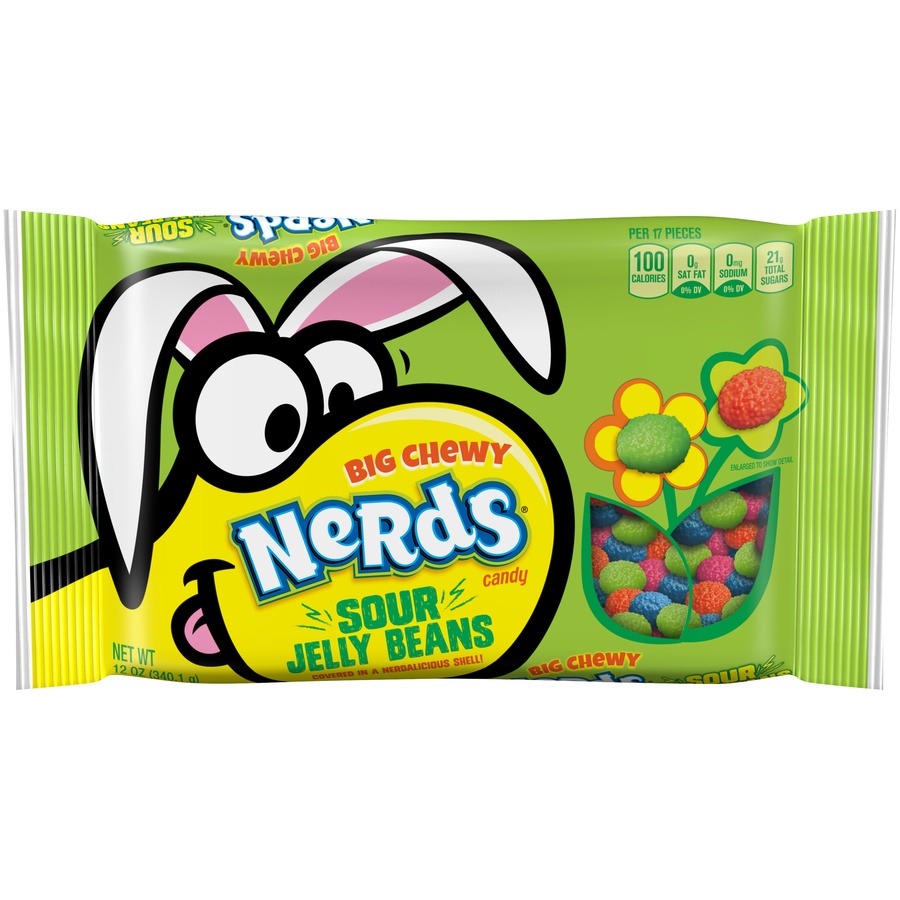 slide 1 of 8, Nerds Big Chewy Sour Jelly Beans, 12 oz