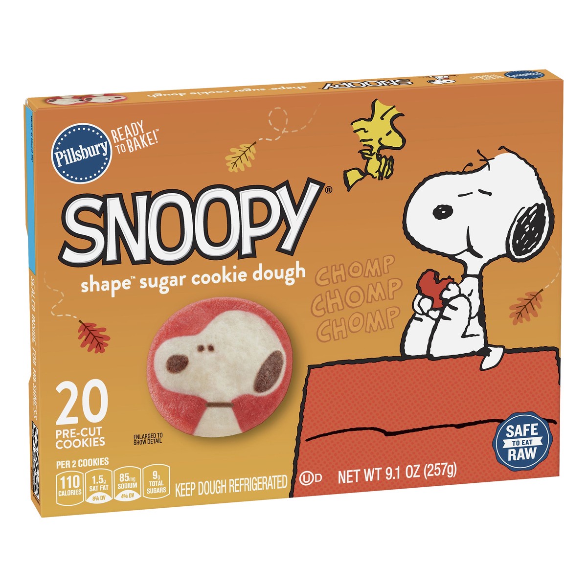 slide 12 of 12, Pillsbury Ready to Bake! Snoopy Shape Sugar Cookie Dough 20 ea, 20 ct