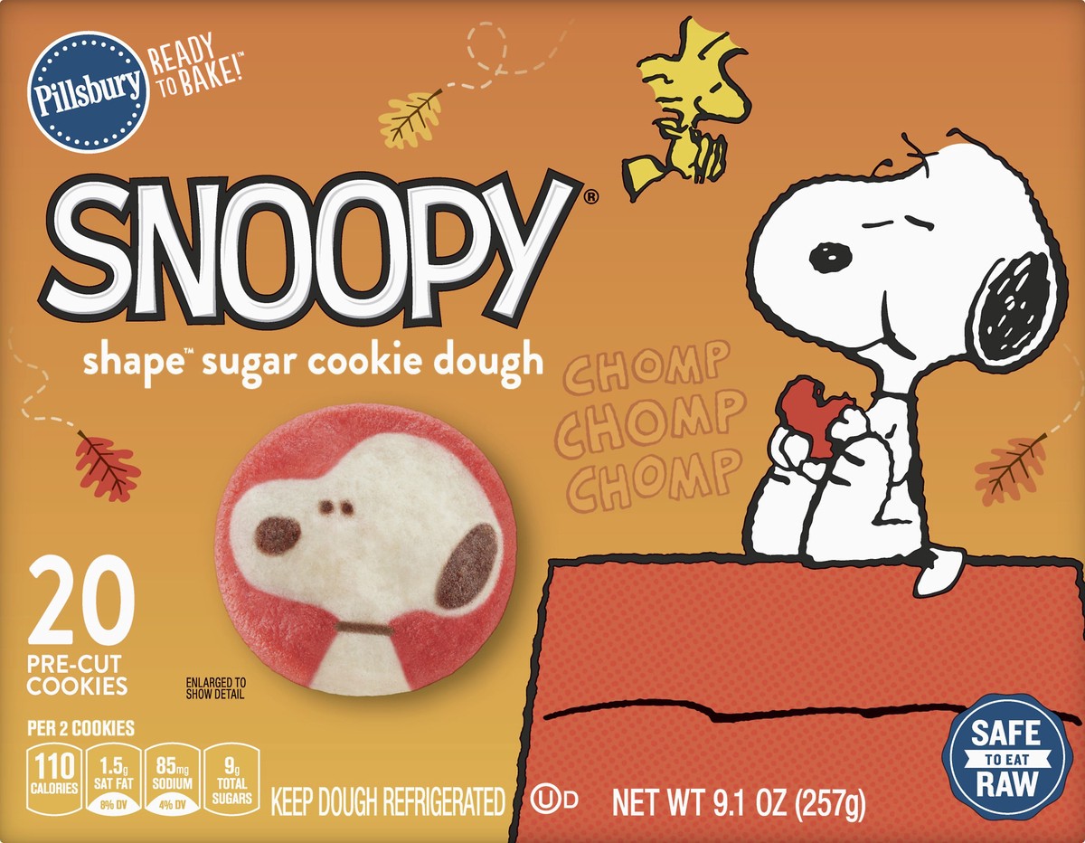 slide 10 of 12, Pillsbury Ready to Bake! Snoopy Shape Sugar Cookie Dough 20 ea, 20 ct