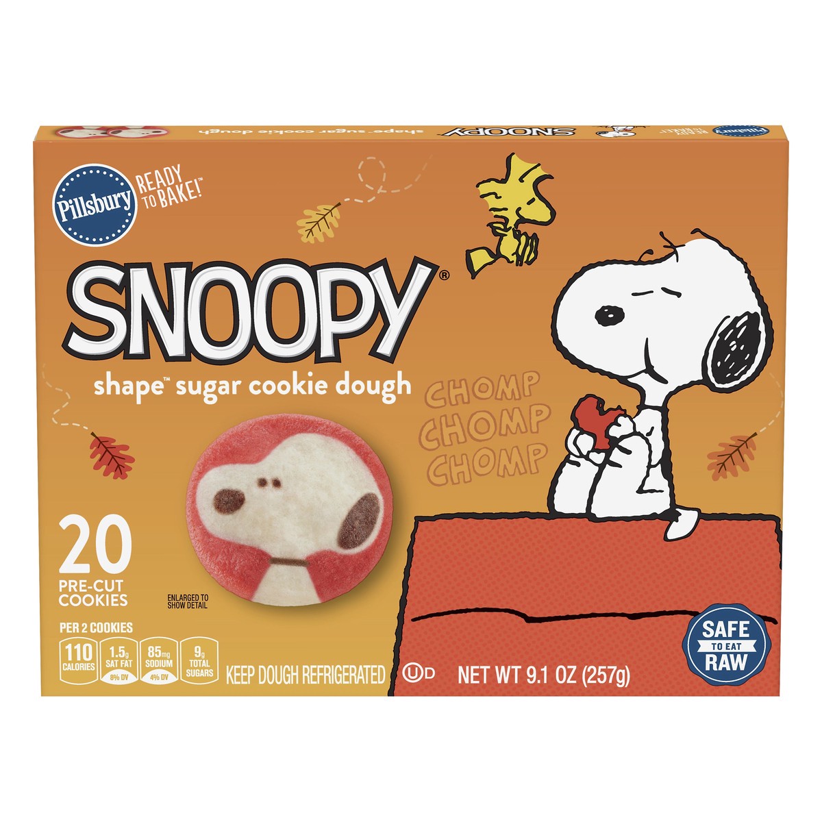 slide 1 of 12, Pillsbury Ready to Bake! Snoopy Shape Sugar Cookie Dough 20 ea, 20 ct