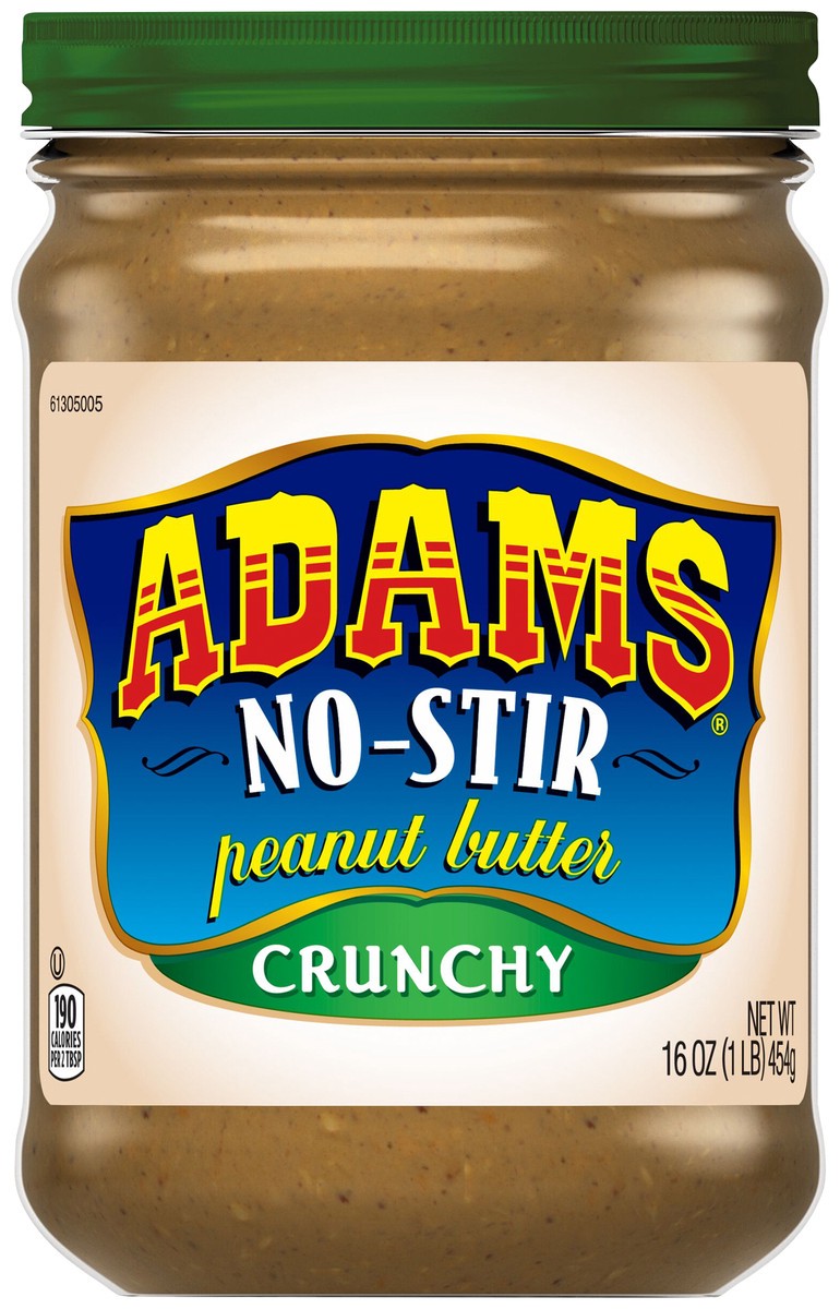slide 8 of 10, Adams No-Stir Crunchy Peanut Butter, 16 oz