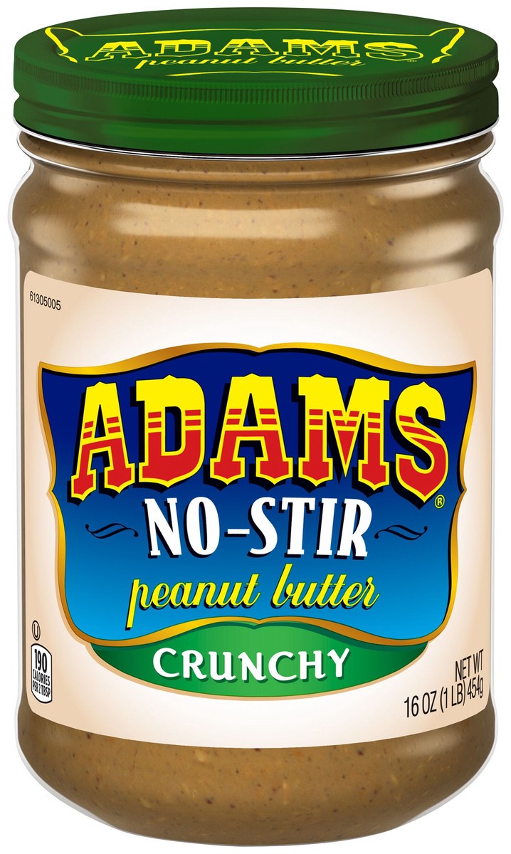 slide 1 of 1, Adams Adam's Natural No-Stir Crunchy Peanut Butter, 16-Ounce, 16 oz