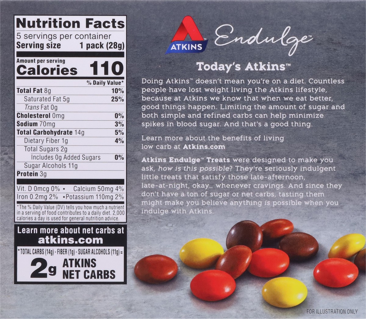 slide 13 of 13, Atkins Endulge Peanut Butter Candies 5 - 1 oz Packs, 5 oz