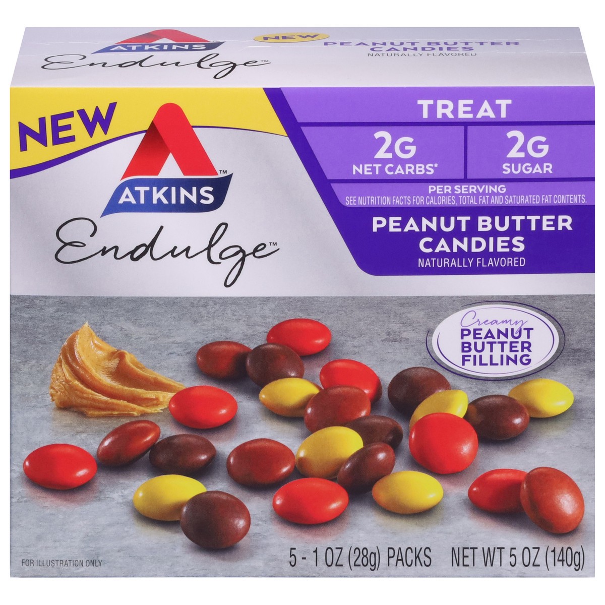 slide 10 of 13, Atkins Endulge Peanut Butter Candies 5 - 1 oz Packs, 5 oz