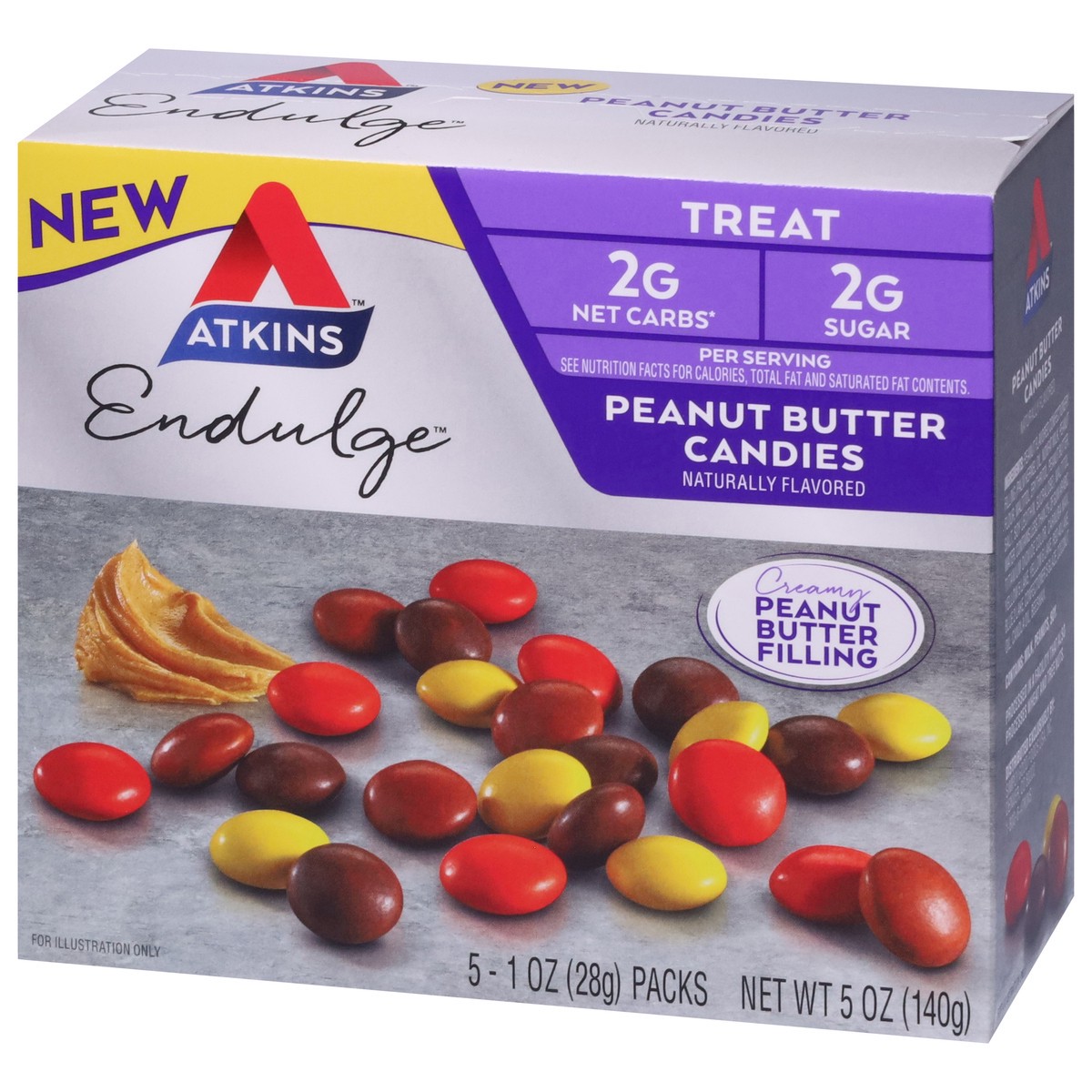 slide 9 of 13, Atkins Endulge Peanut Butter Candies 5 - 1 oz Packs, 5 oz