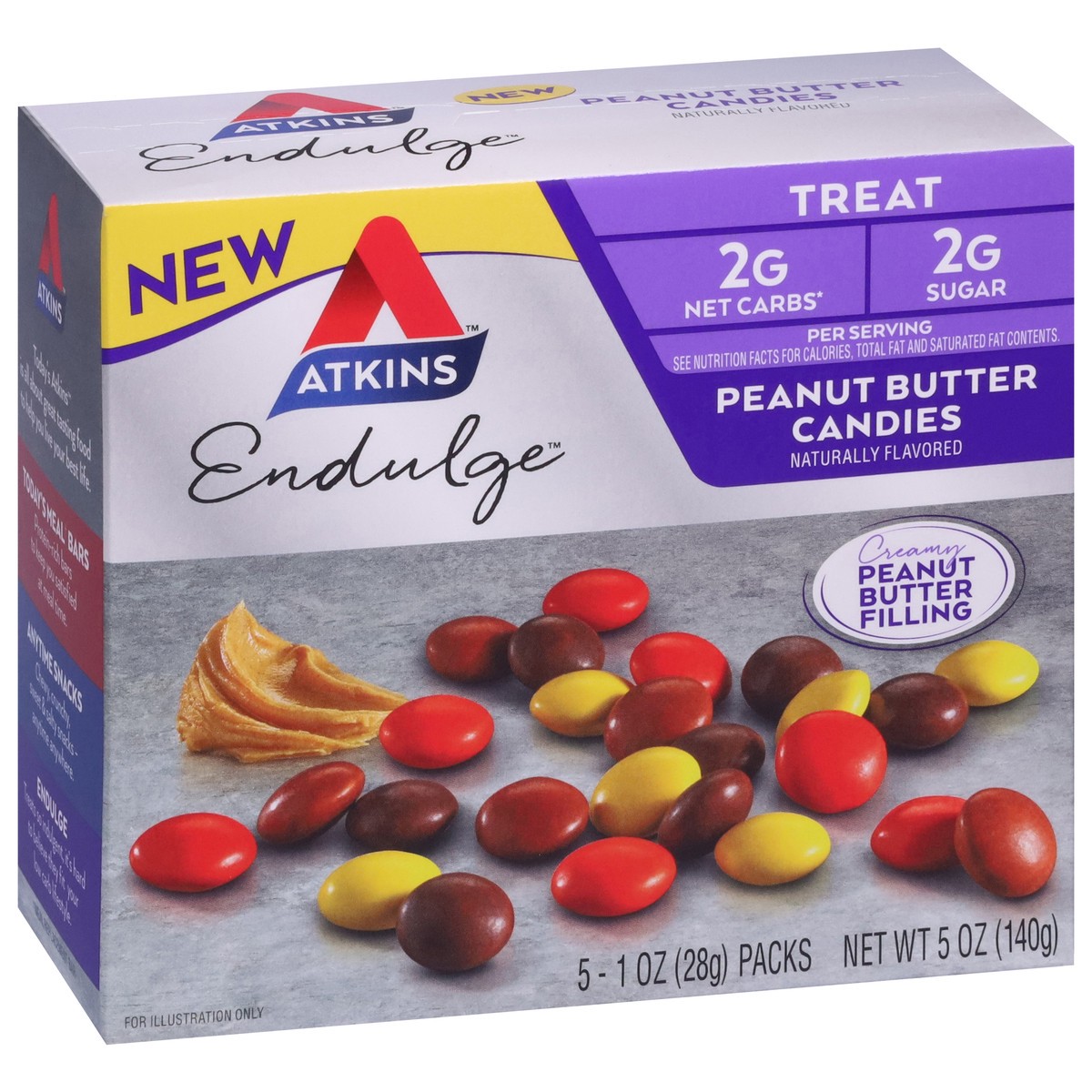 slide 11 of 13, Atkins Endulge Peanut Butter Candies 5 - 1 oz Packs, 5 oz