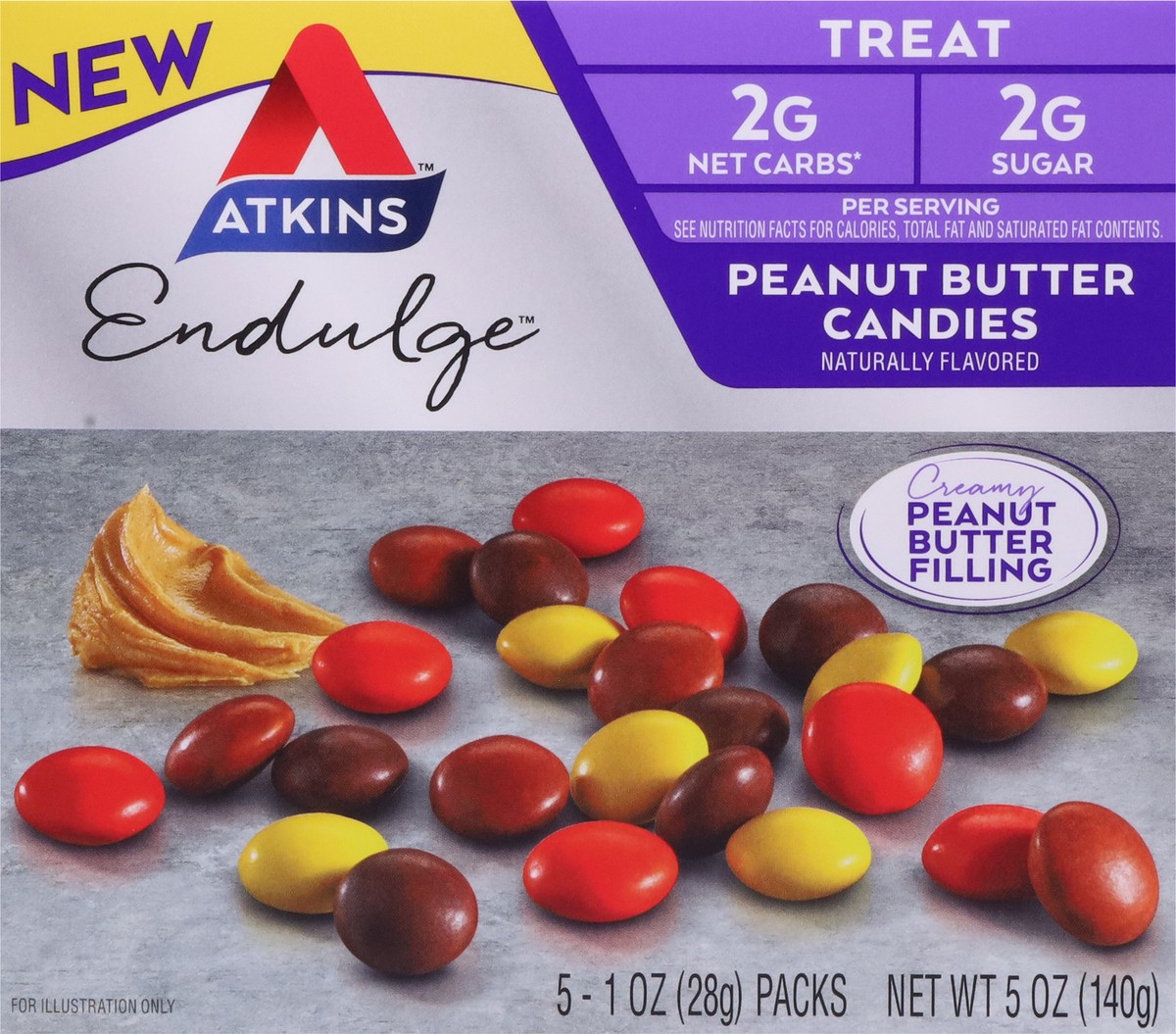 slide 4 of 13, Atkins Endulge Peanut Butter Candies 5 - 1 oz Packs, 5 oz