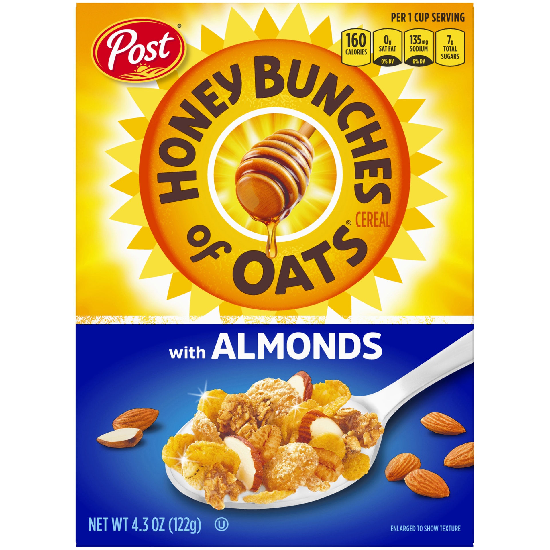 slide 1 of 1, Post Cereals Honey Bunch Oats with Crispy Almonds, 4.3 oz