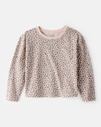 Carter&#x27;s Carters Girls Leopard Print Long-Sleeve Top - Brown Brown S