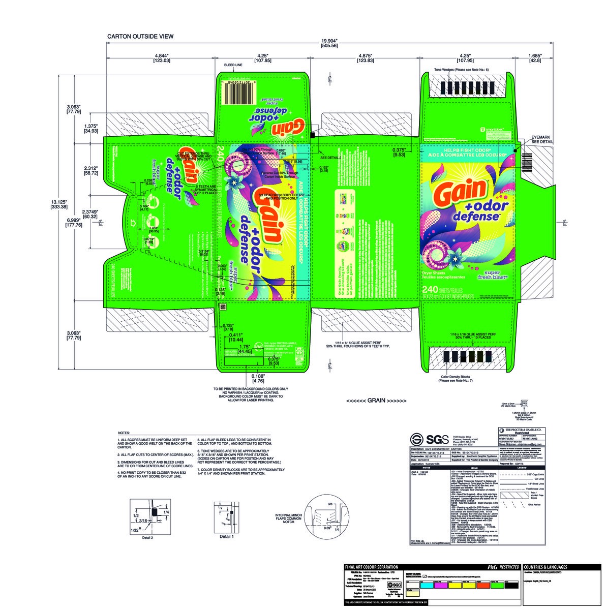 slide 6 of 6, Gain Dryer Sheets Plus Odor Defense, Super Fresh Blast Scent, 240 Count, Helps fight static and odor, laundry sheets, 240 ct