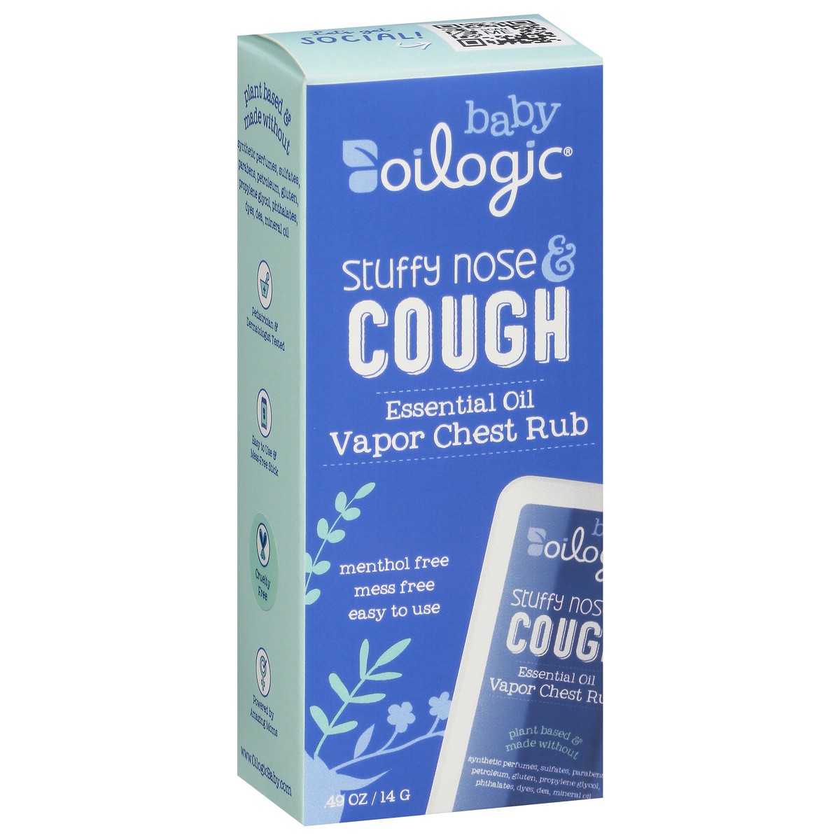 slide 8 of 9, Oilogic Baby Vapor Chest Rub Essential Oil Stuffy Nose & Cough 0.49 oz, 0.49 oz
