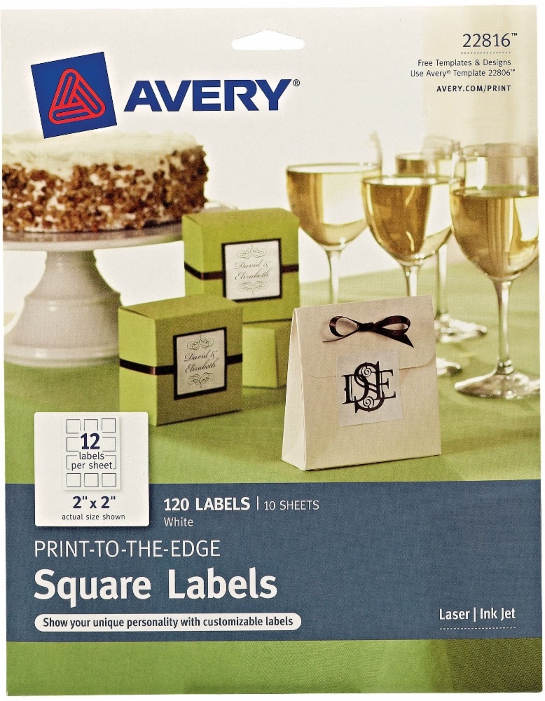 slide 1 of 1, Avery Squares Labels, 2 in x 2 in