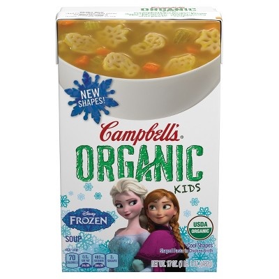 slide 1 of 4, Campbell's Organic Kids Disney Frozen Cool Shapes Soup, 17 oz