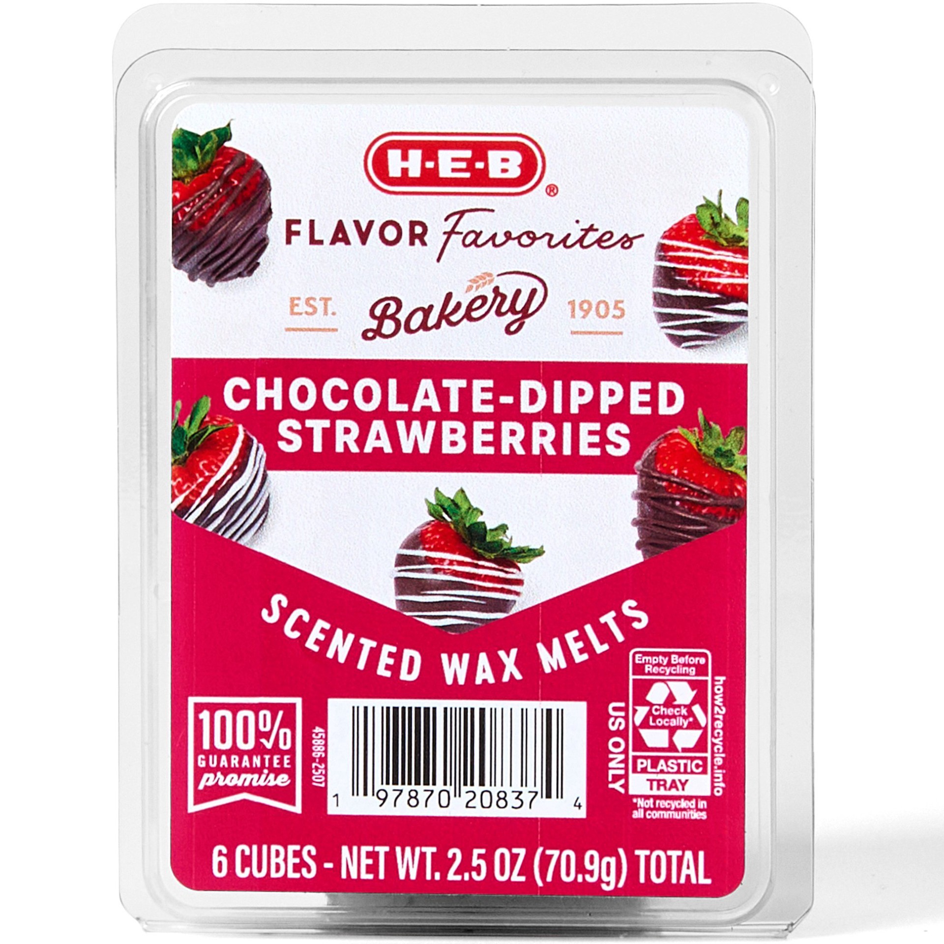 slide 1 of 1, H-E-B Flavor Favorites Bakery Chocolate-Dipped Strawberries Scented Wax Melts, 2.5 oz