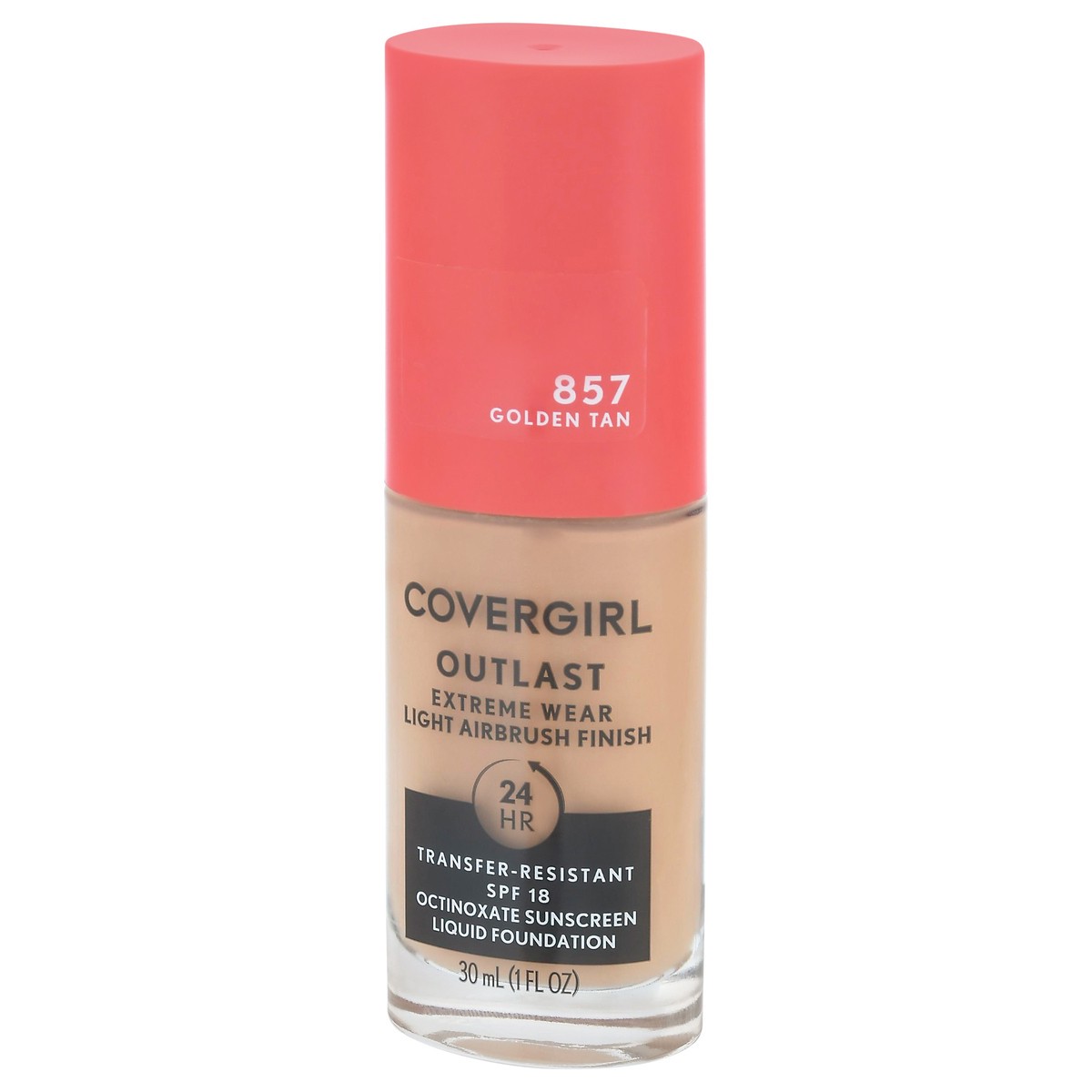 slide 8 of 12, Covergirl Outlast SPF 18 Golden Tan 857 Liquid Foundation 1 fl oz, 1 oz