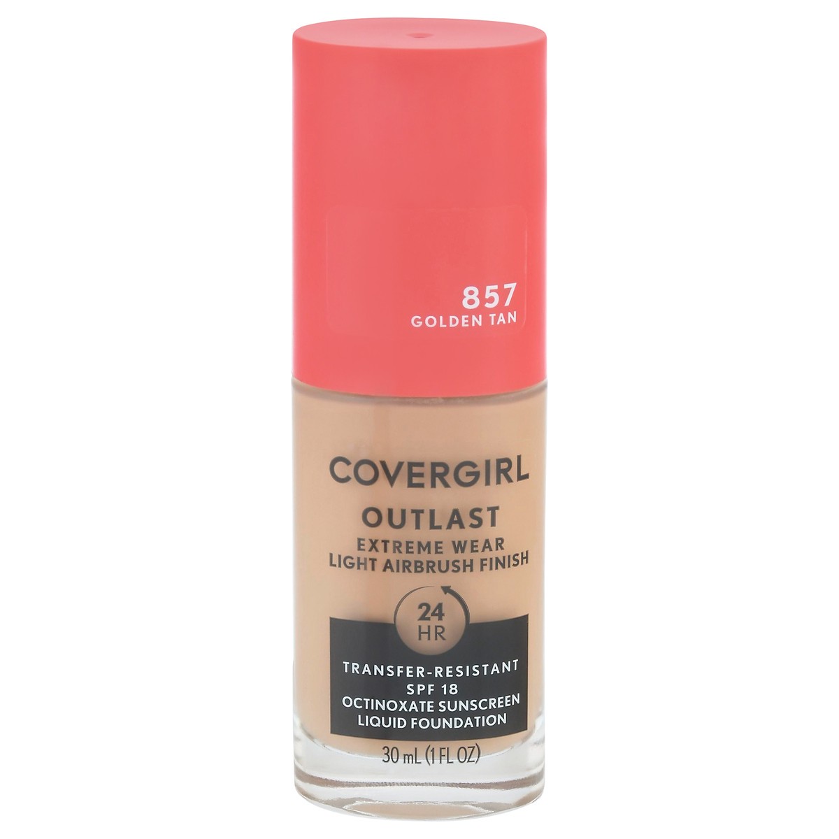 slide 5 of 12, Covergirl Outlast SPF 18 Golden Tan 857 Liquid Foundation 1 fl oz, 1 oz