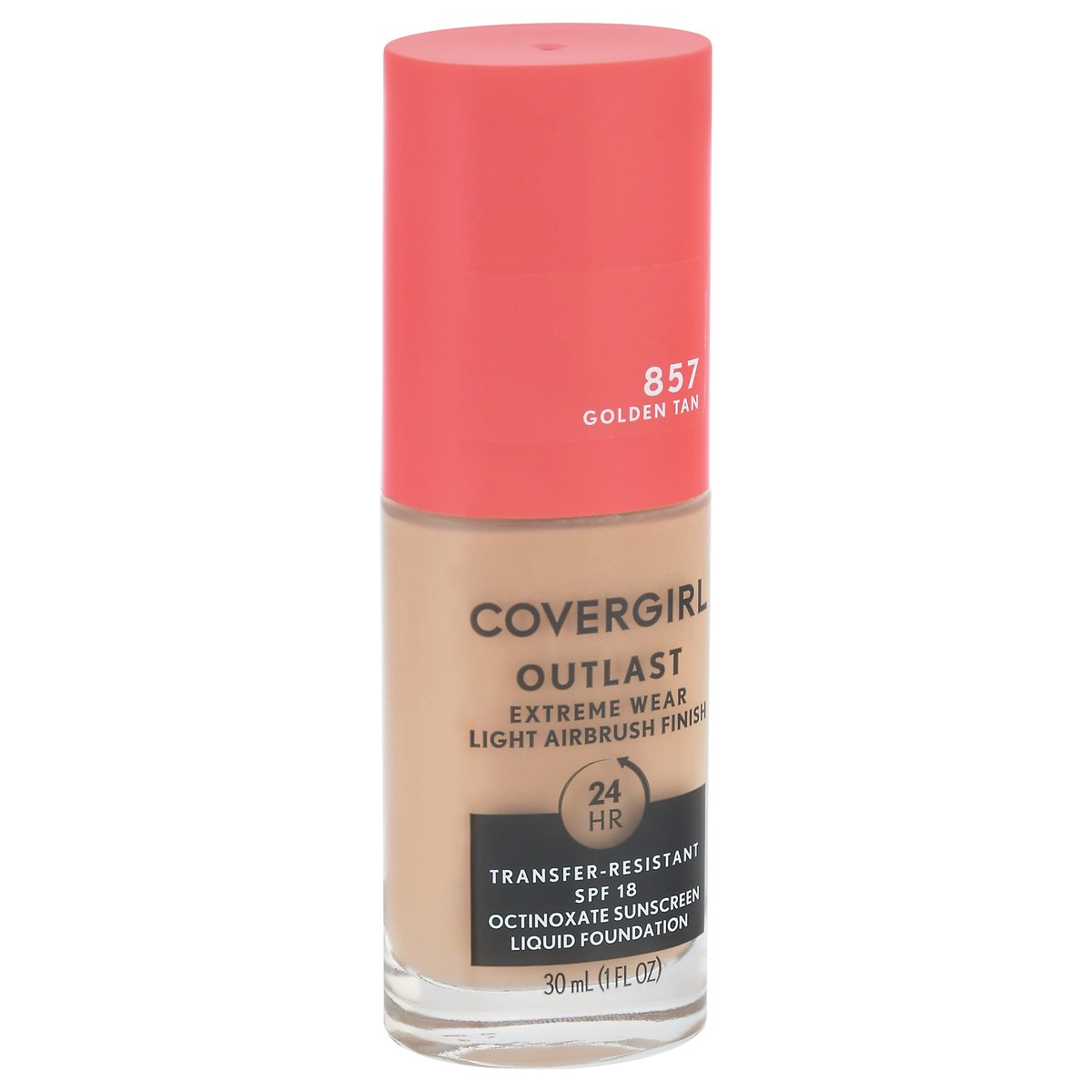 slide 3 of 12, Covergirl Outlast SPF 18 Golden Tan 857 Liquid Foundation 1 fl oz, 1 oz