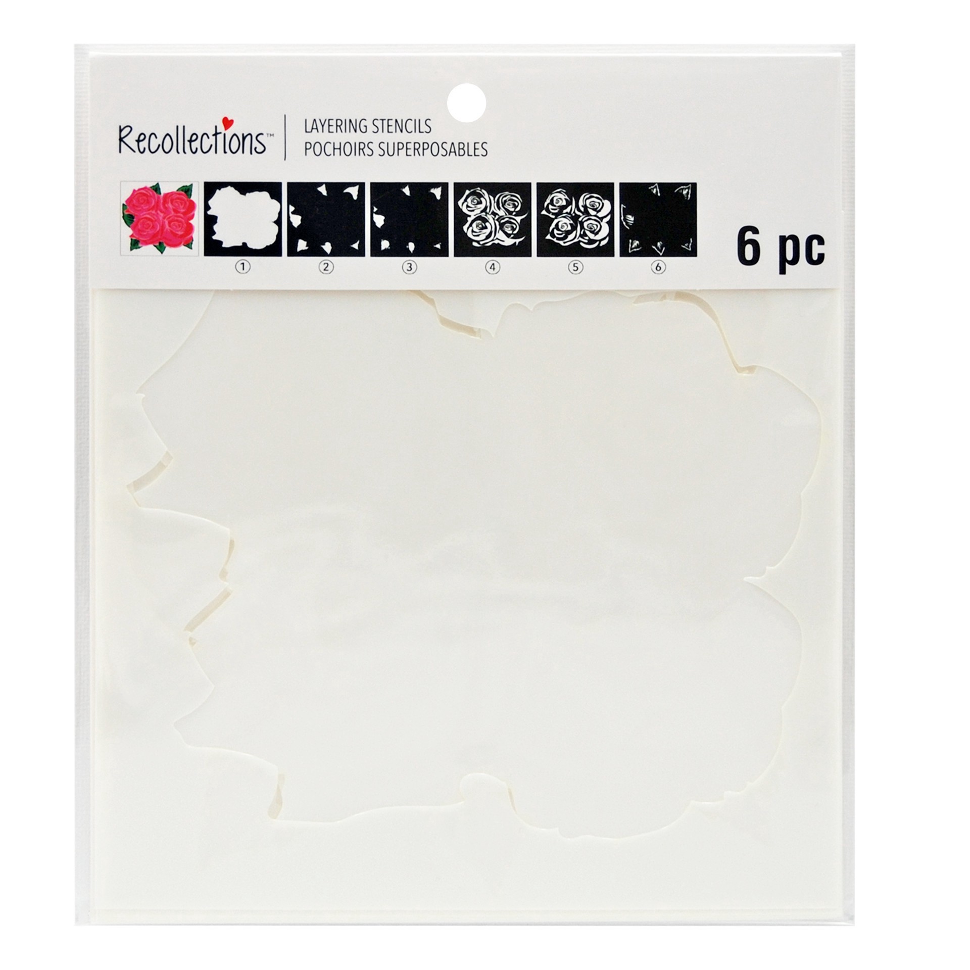 slide 2 of 3, Rose Bunch Layering Stencils By Recollections, 6 in x 6 in