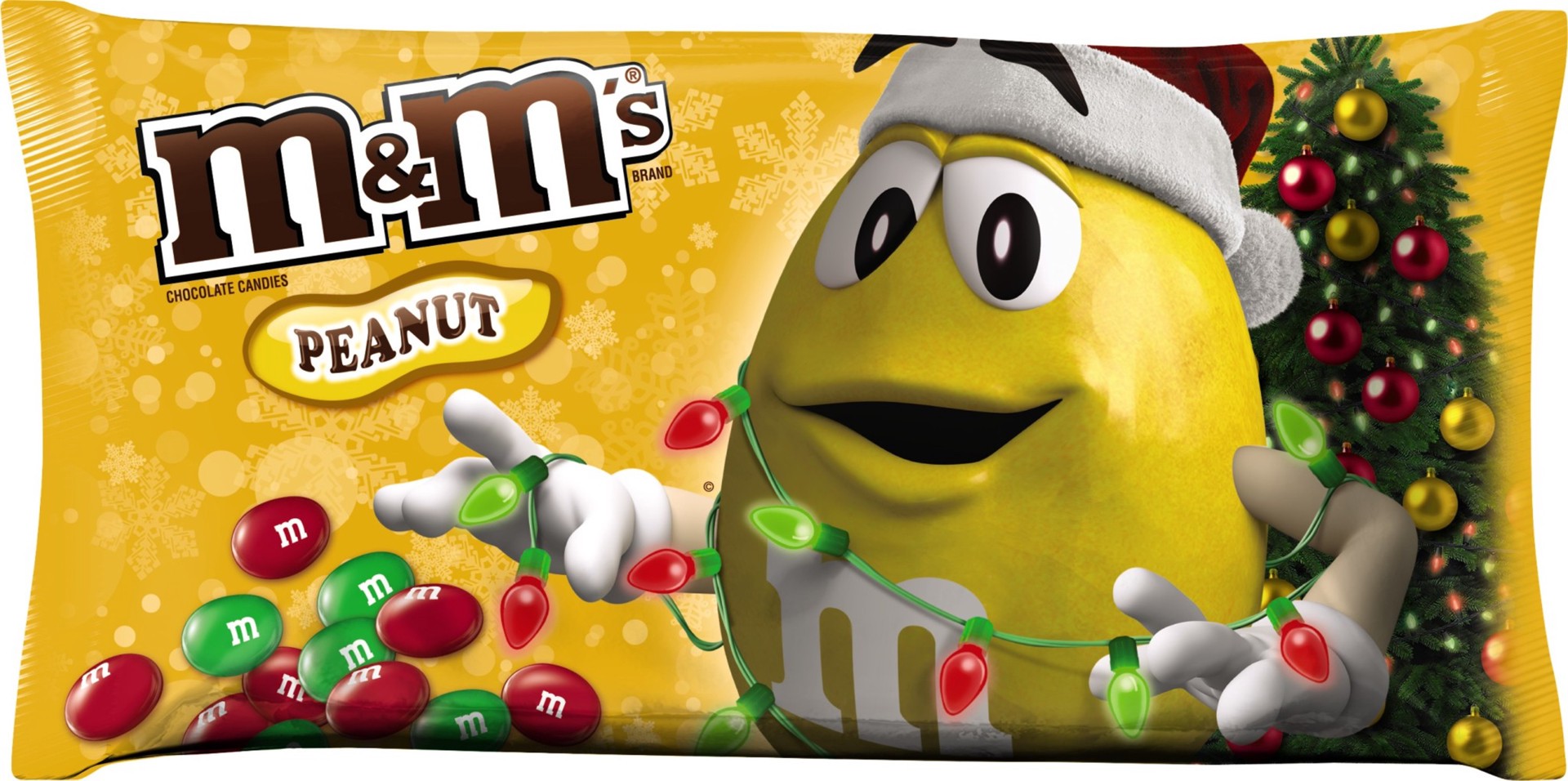 slide 1 of 6, M&M'S Holiday Peanut Chocolate Candy Bag, 11.4 oz, 11 oz
