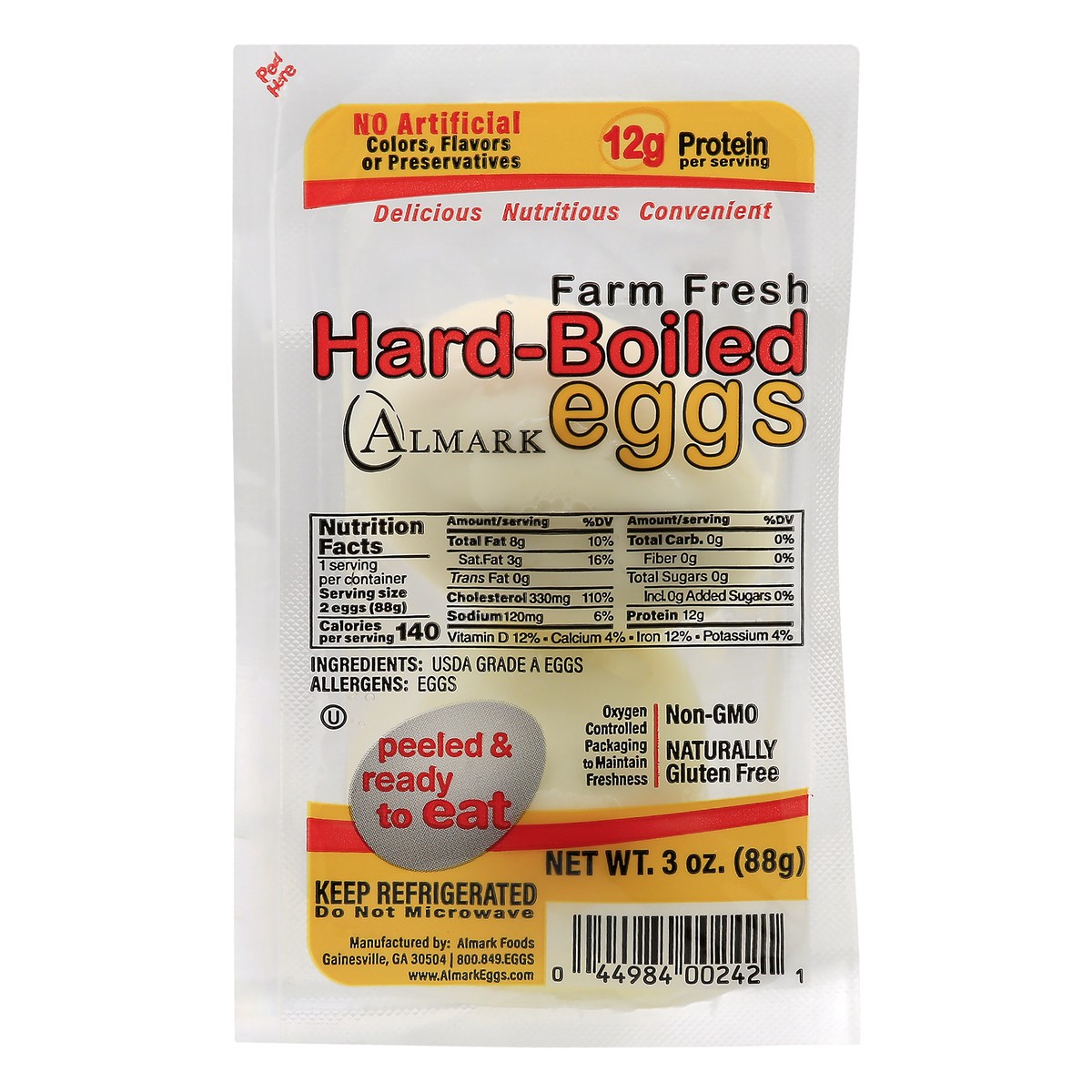 slide 2 of 4, Almark Farm Fresh Hard-Boiled Eggs 3 oz, 3 oz