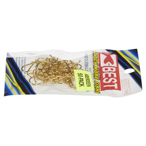 slide 29 of 29, Best Gold Aberdeen Size 6 Hook Pack, 50 ct