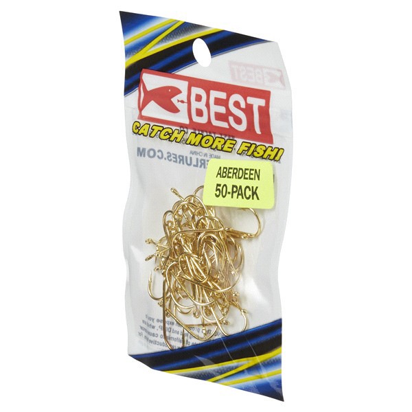 slide 15 of 29, Best Gold Aberdeen Size 6 Hook Pack, 50 ct