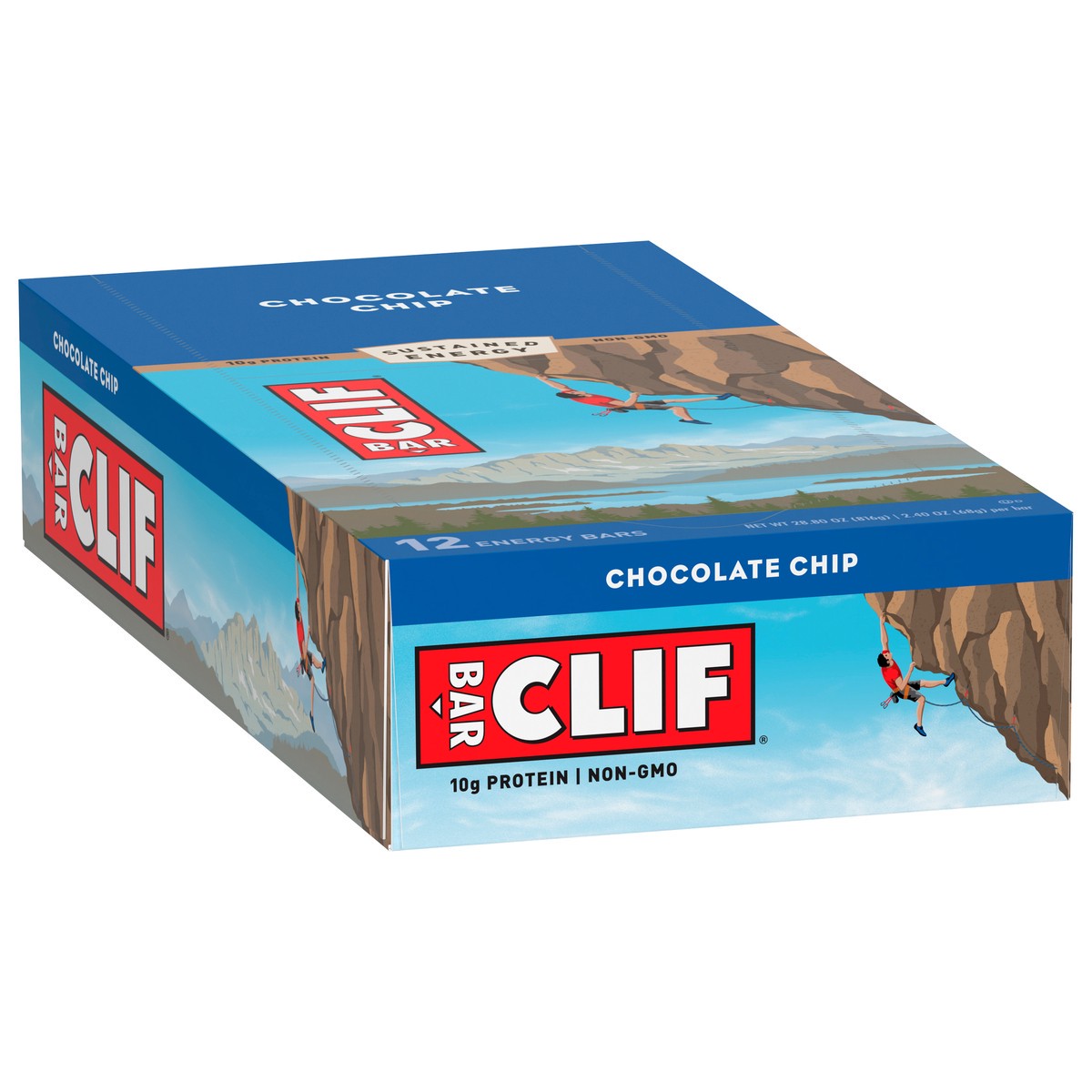 slide 2 of 9, CLIF BAR - Chocolate Chip - Made with Organic Oats - 10g Protein - Non-GMO - Plant Based - Energy Bars - 2.4 oz. (12 Count), 28.8 oz