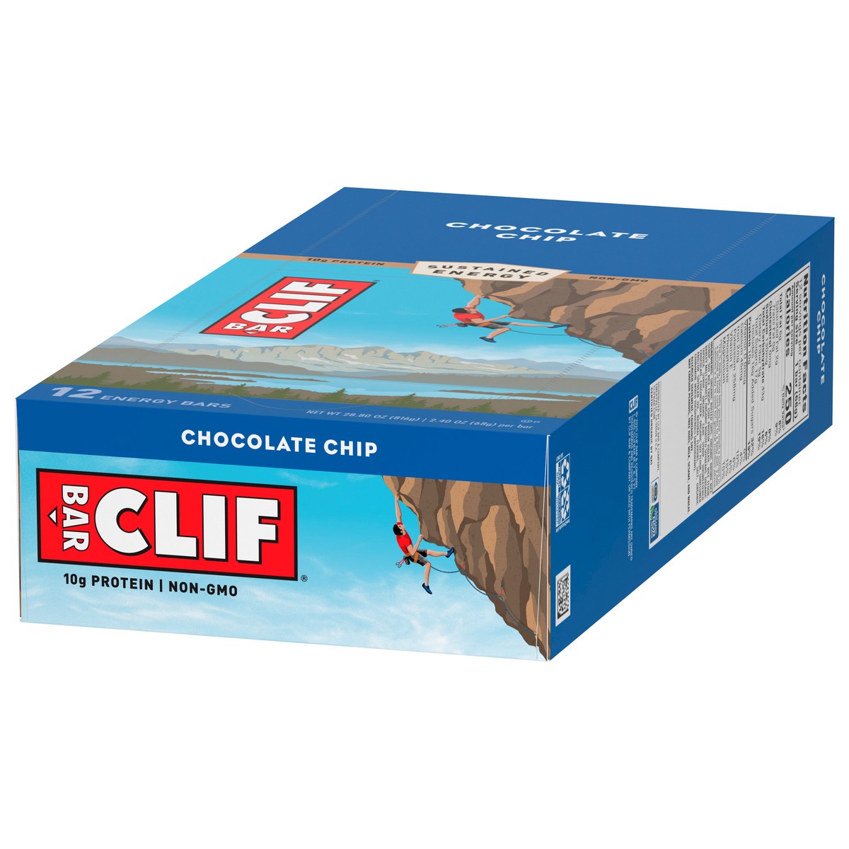 slide 3 of 9, CLIF BAR - Chocolate Chip - Made with Organic Oats - 10g Protein - Non-GMO - Plant Based - Energy Bars - 2.4 oz. (12 Count), 28.8 oz