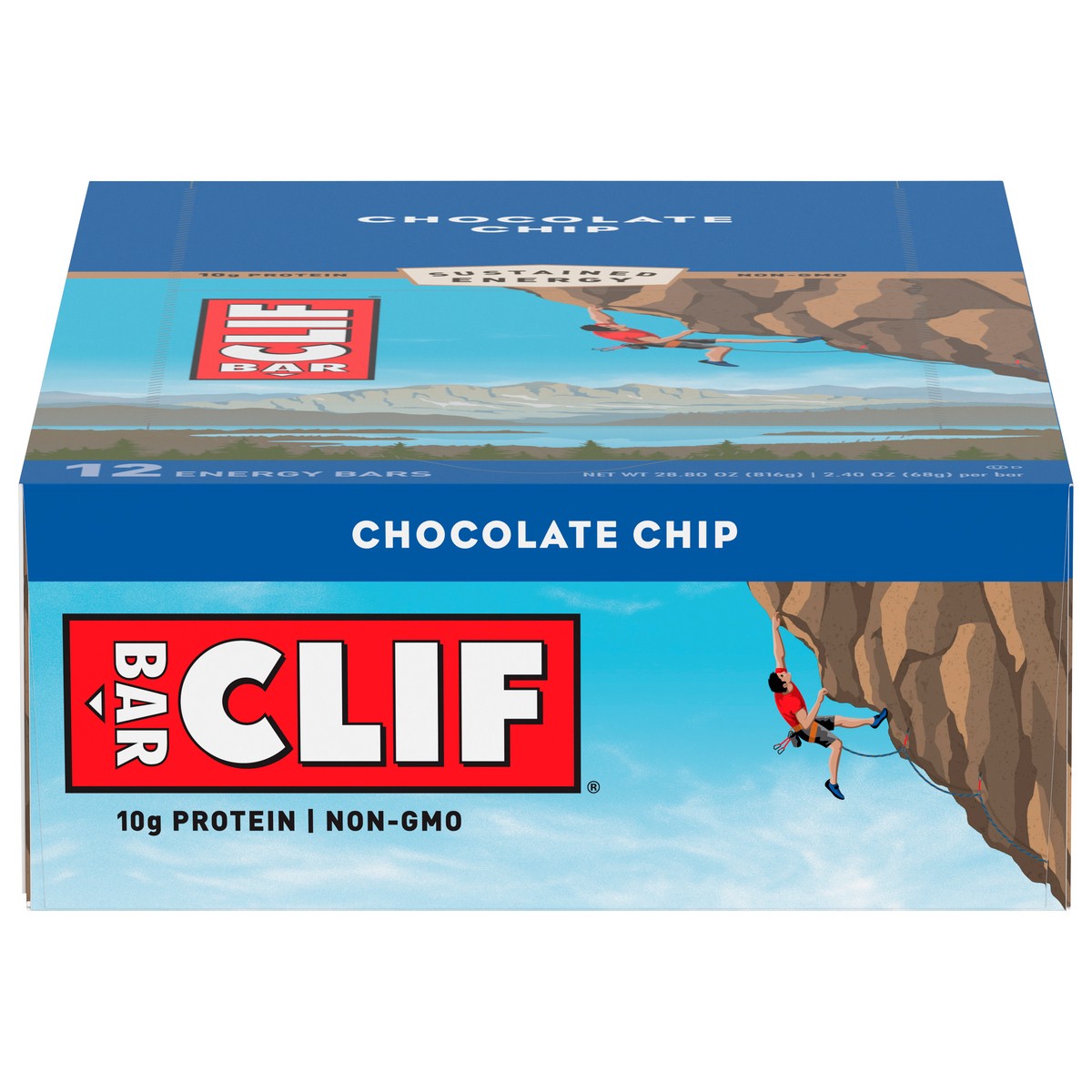 slide 1 of 9, CLIF BAR - Chocolate Chip - Made with Organic Oats - 10g Protein - Non-GMO - Plant Based - Energy Bars - 2.4 oz. (12 Count), 28.8 oz