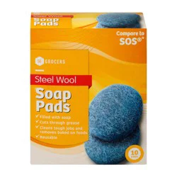 SE Grocers Steel Wool Soap Pads 10 Pack