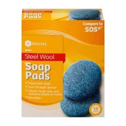 SE Grocers Steel Wool Soap Pads 10 Pack