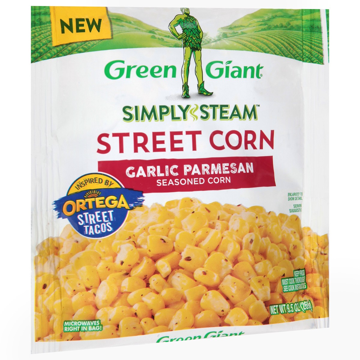 slide 5 of 14, Green Giant Simply Steam Seasoned Garlic Parmesan Street Corn 9.5 oz, 9.5 oz