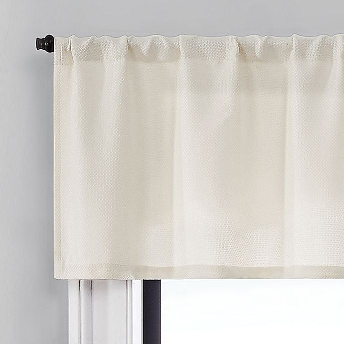 slide 3 of 5, Brookstone Saville Kitchen Window Curtain Tier Pair and Valance - Ivory, 24 in