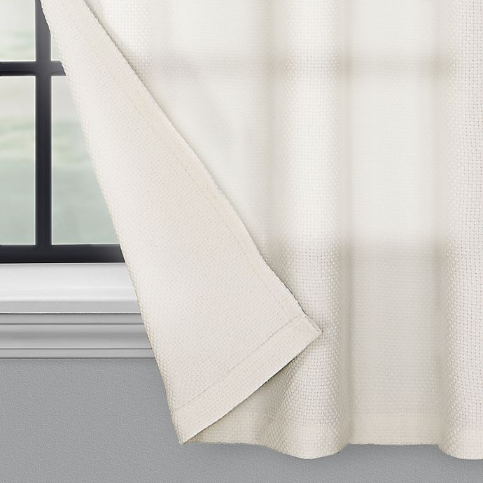 slide 5 of 5, Brookstone Saville Kitchen Window Curtain Tier Pair and Valance - Ivory, 24 in